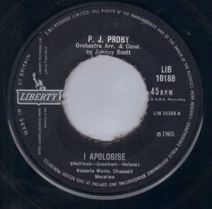 P J PROBY, I APOLOGISE / WHAT'S ON YOUR MIND