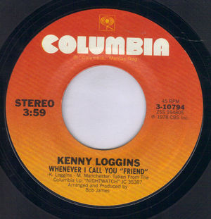 KENNY LOGGINS   , WHENEVER I CALL YOU FRIEND / ANGELIQUE