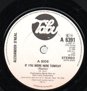 ALEXANDER ONEAL, IF YOU WERE HERE TONIGHT (REMIX) / SOFT VERSION