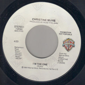 CHRISTINE McVIE, I'M THE ONE - PROMO (looks unplayed)