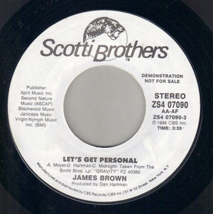 JAMES BROWN , LETS GET PERSONAL - PROMO (looks unplayed)
