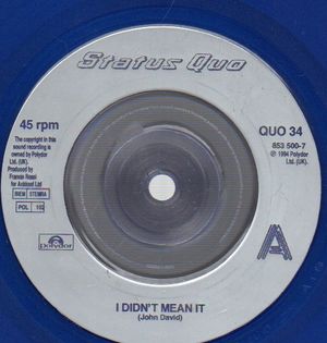STATUS QUO, I DIDN'T MEAN IT / WHATEVER YOU WANT - blue viny