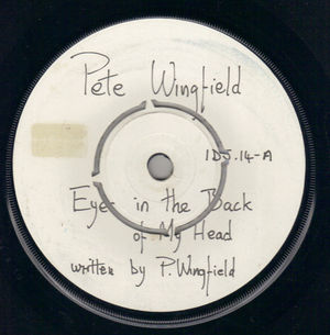 PETE WINGFIELD , EYES IN THE BACK OF MY HEAD - one sided promo white label