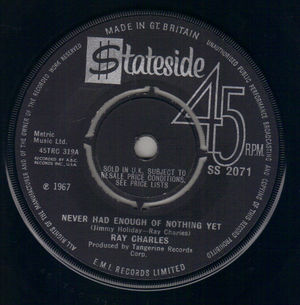 RAY CHARLES, NEVER HAD ENOUGH OF NOTHING YET / YESTERDAY