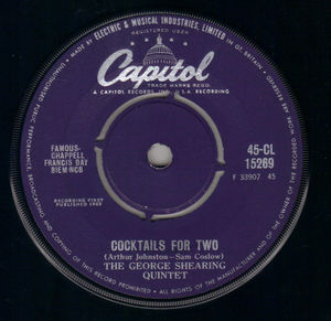 GEORGE SHEARING QUINTET, COCKTAILS FOR TWO / BAUBLES BANGLES AND BEADS (christmas)
