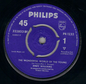 ANDY WILLIAMS , THE WONDERFUL WORLD OF THE YOUNG / HELP ME 