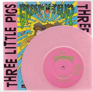 GREEN JELLY, THREE LITTLE PIGS / OBEY THE COWGOD - pink vinyl 