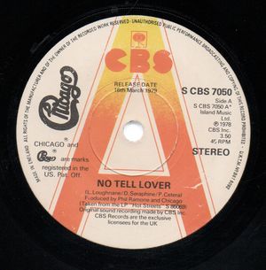 CHICAGO, NO TELL LOVER / TAKE A CHANCE - promo