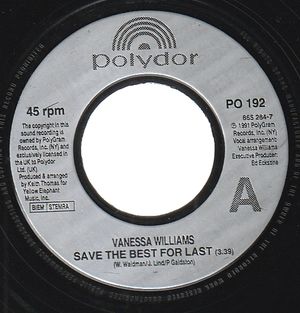 VANESSA WILLIAMS, SAVE THE BEST FOR LAST / 2 OF A KIND