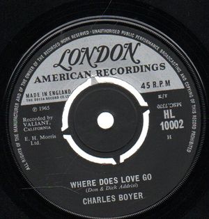 CHARLES BOYER / PERRY BOTKIN JR, WHERE DOES LOVE GO / THEME FROM WHERE DOES LOVE GO