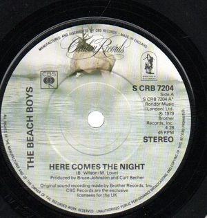BEACH BOYS, HERE COMES THE NIGHT / BABY BLUE