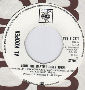 AL KOOPER, JOHN THE BAPTIST (HOLY JOHN) / BACK ON MY FEET