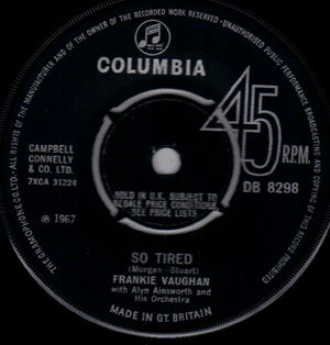 FRANKIE VAUGHAN, SO TIRED / IF I DIDN'T CARE 