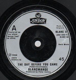 BLANCMANGE , THE DAY BEFORE YOU CAME / ALL THINGS ARE NICE 