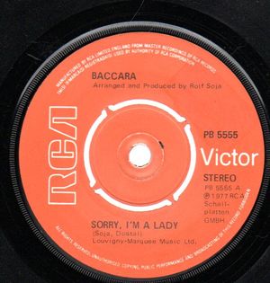 BACCARA, SORRY I'M A LADY / LOVE YOU TILL I DIE 