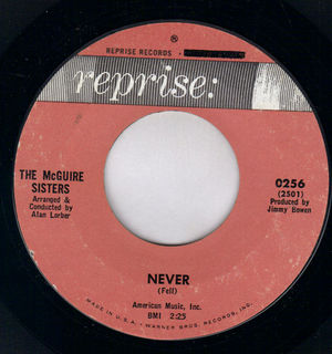 McGUIRE SISTERS, NEVER / NOW AND FOREVER 