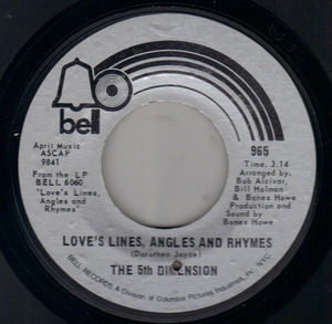 5TH DIMENSION , LOVES LINES ANGLES AND RHYMES / THE SINGER 