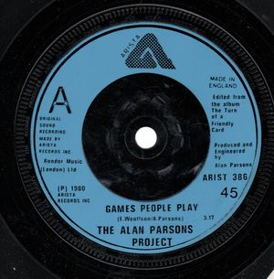 ALAN PARSONS PROJECT , GAMES PEOPLE PLAY / THE ACE OF SWORDS - looks unplayed