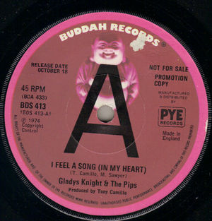 GLADYS KNIGHT & THE PIPS, I FEEL A SONG (IN MY HEART) / DON'T BURN DOWN THE BRIDGE- PROMO