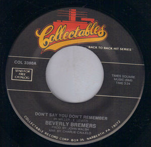 BEVERLY BREMERS / JIGSAW, DON'T SAY YOU DON'T REMEMBER / SKY HIGH 