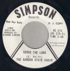 GARDEN STATE CHOIR , SERVE THE LORD / WHO'S OVER YONDER - PROMO - gospel