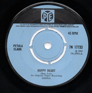 PETULA CLARK , HAPPY HEART / LOVE IS THE ONLY THING 