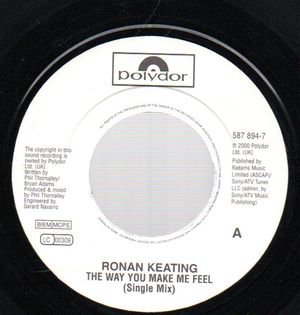 RONAN KEATING, THE WAY YOU MAKE ME FEEL  / SONG TO....