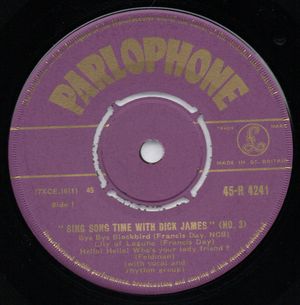 DICK JAMES, SING SONG TIME WITH DICK JAMES - NO 3 - EP