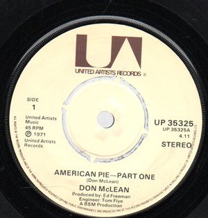 DON McLEAN, AMERICAN PIE -PART ONE / PART TWO