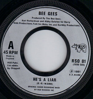 BEE GEES, HE'S A LIAR / INSTRUMENTAL VERSION 
